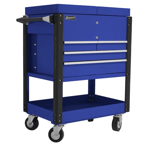 Homak 35in 4 DRAWER SLIDE TOP CART - BLUE BL06043500 - main